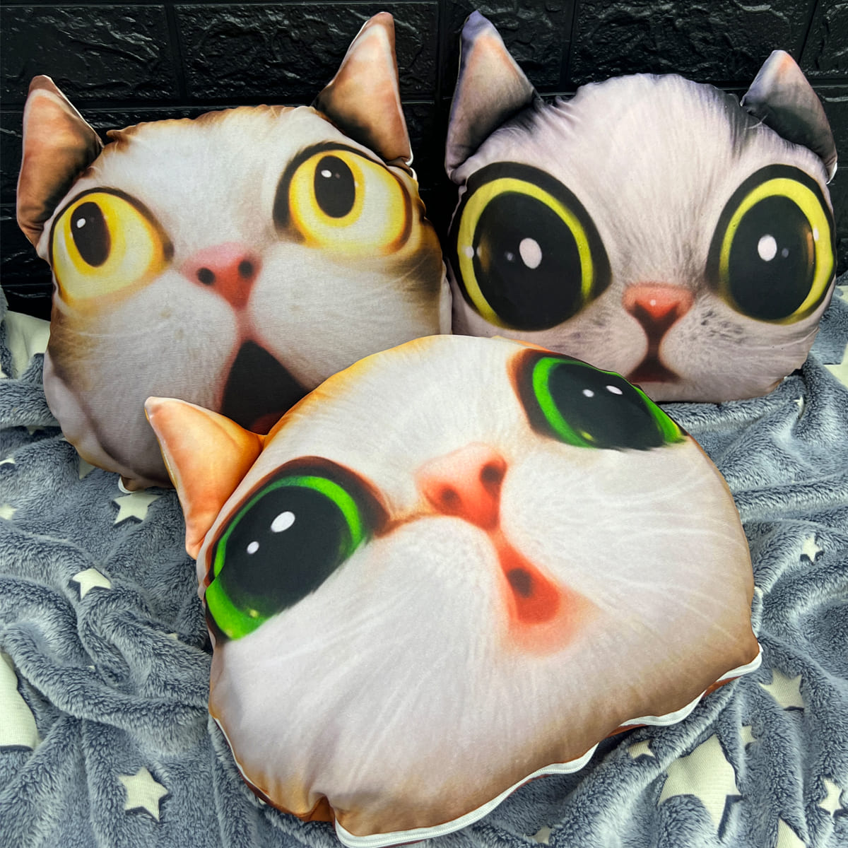 Cojín De Gatos 3D X3 Decoración FDCG3D